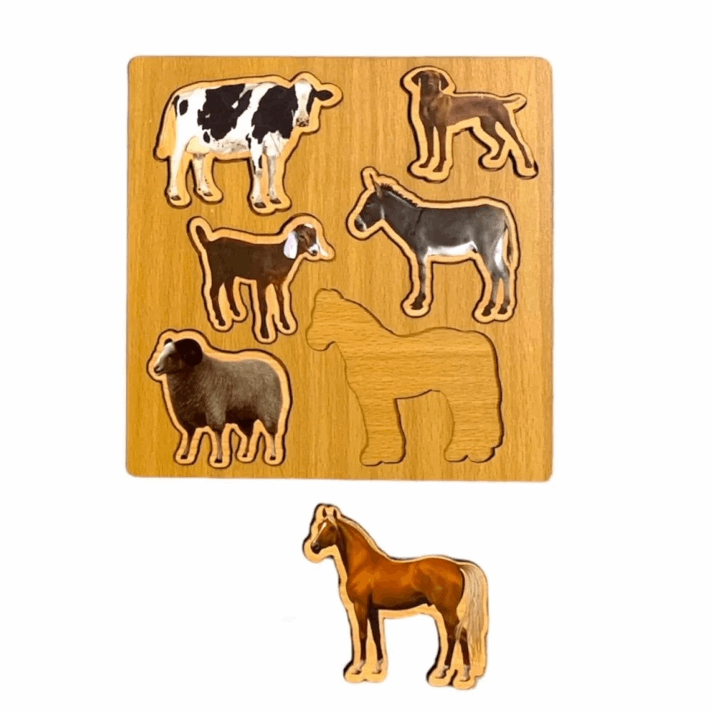 تنمية المهارات بازل تعليمي حيوانات المزرعة مزرعة