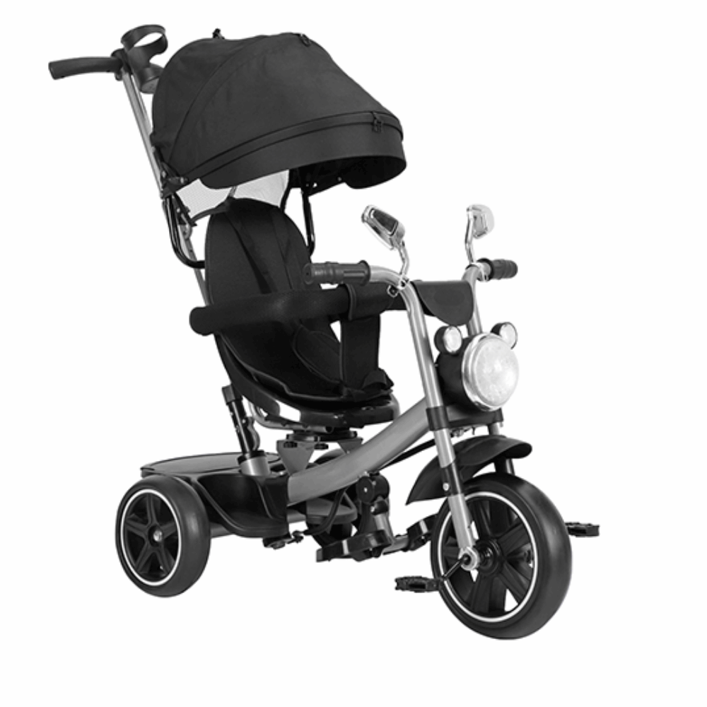 مستلزمات اطفال عجلة كوكو بدال بمسند وشمسية ودراع توجيه Y-ts5554 Grey 701-33