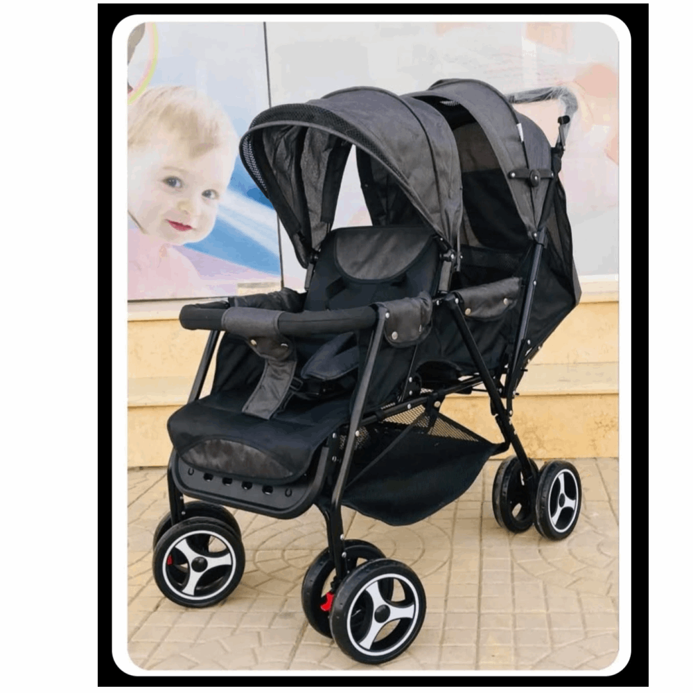 Stroller عربية بيبى استرولر توام 906  WT-400 Black
