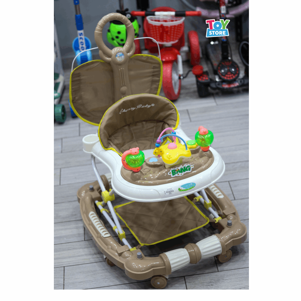 مشاية اطفال مشاية هزاز + تندة 629 Beige