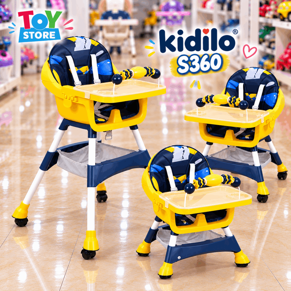 كرسي طعام كرسي طعام kidilo S360 BLUE FLOWER