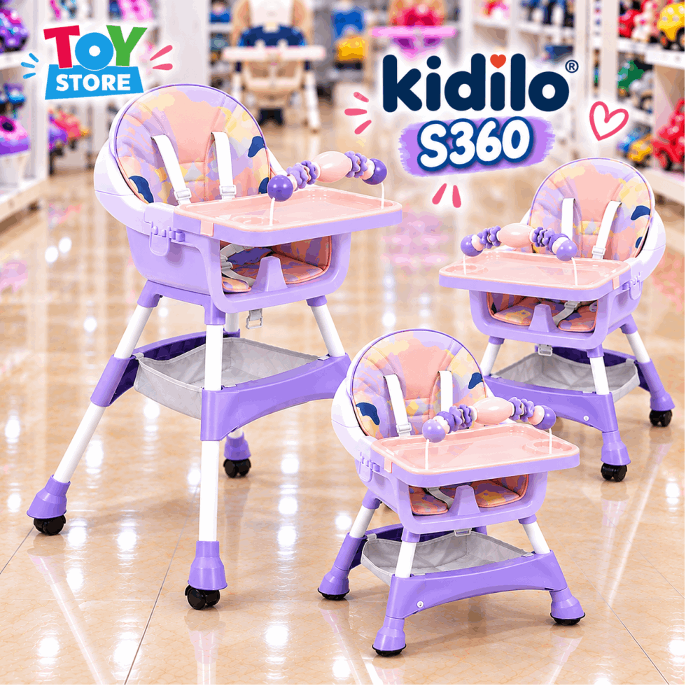 كرسي طعام كرسي طعام kidilo S360 PINK FLOWER
